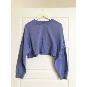 Crop Plain Crewneck Sweatshirt